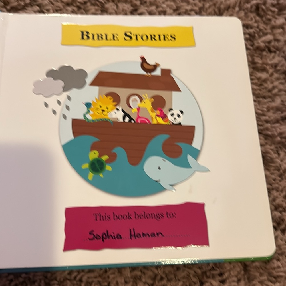 Bible stories book with a read along audio CD USED book inscribed to someone - Picture 4 of 12
